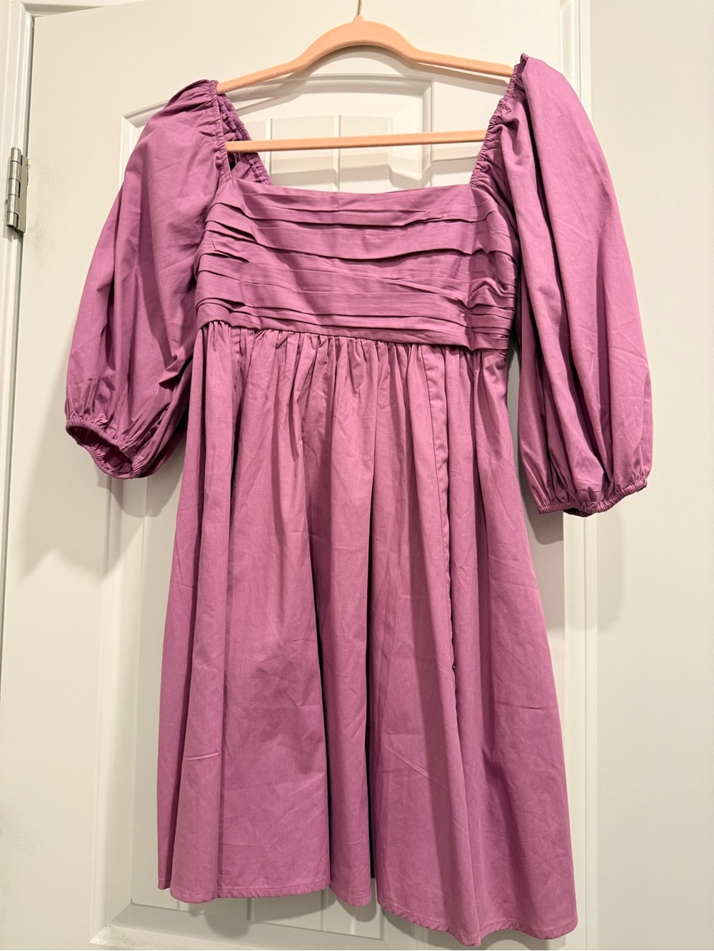 Abercrombie & Fitch Lavender Pink Puff-Sleeve Emerson Mini Dress